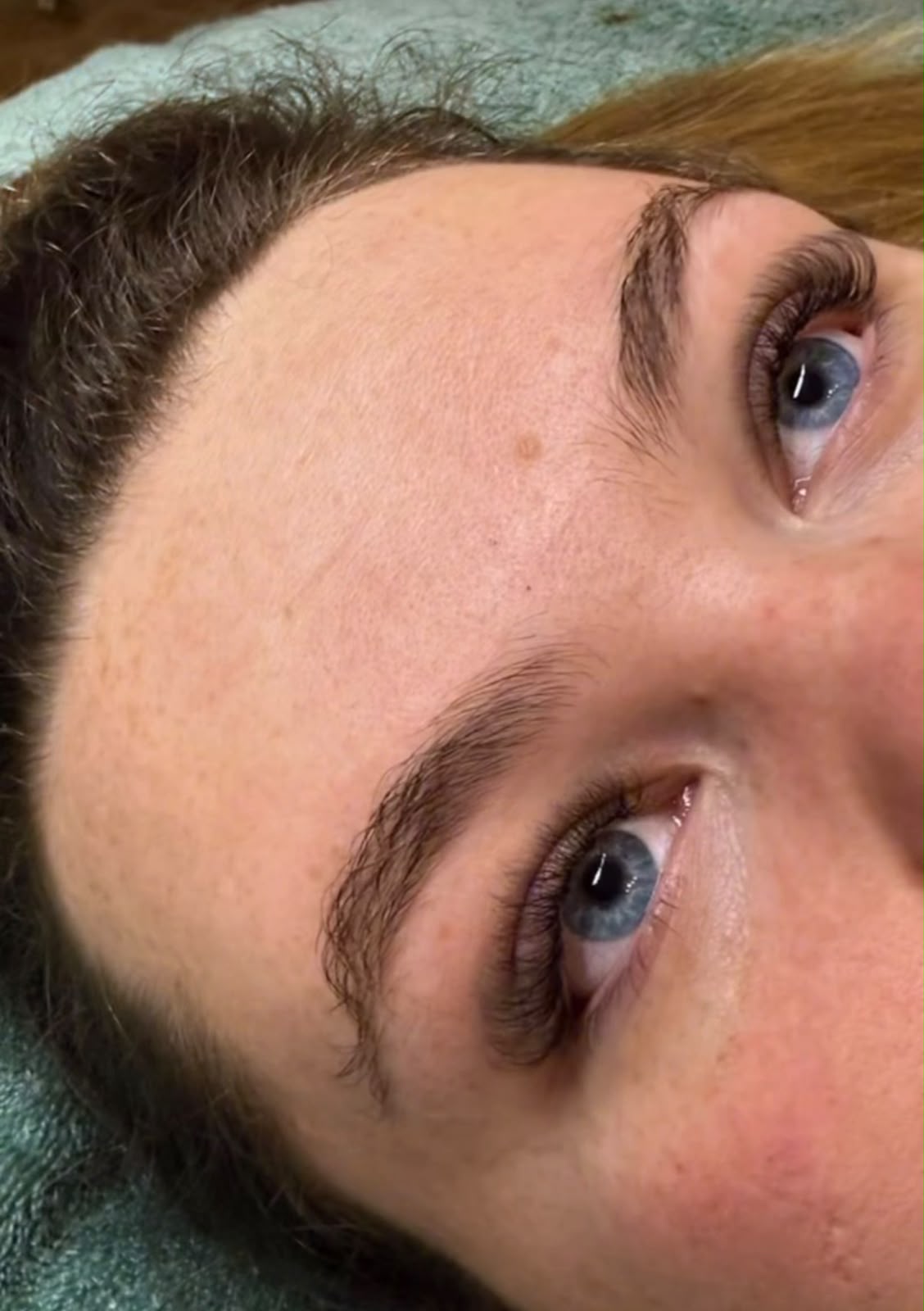 Close-up of natural lash treatment result