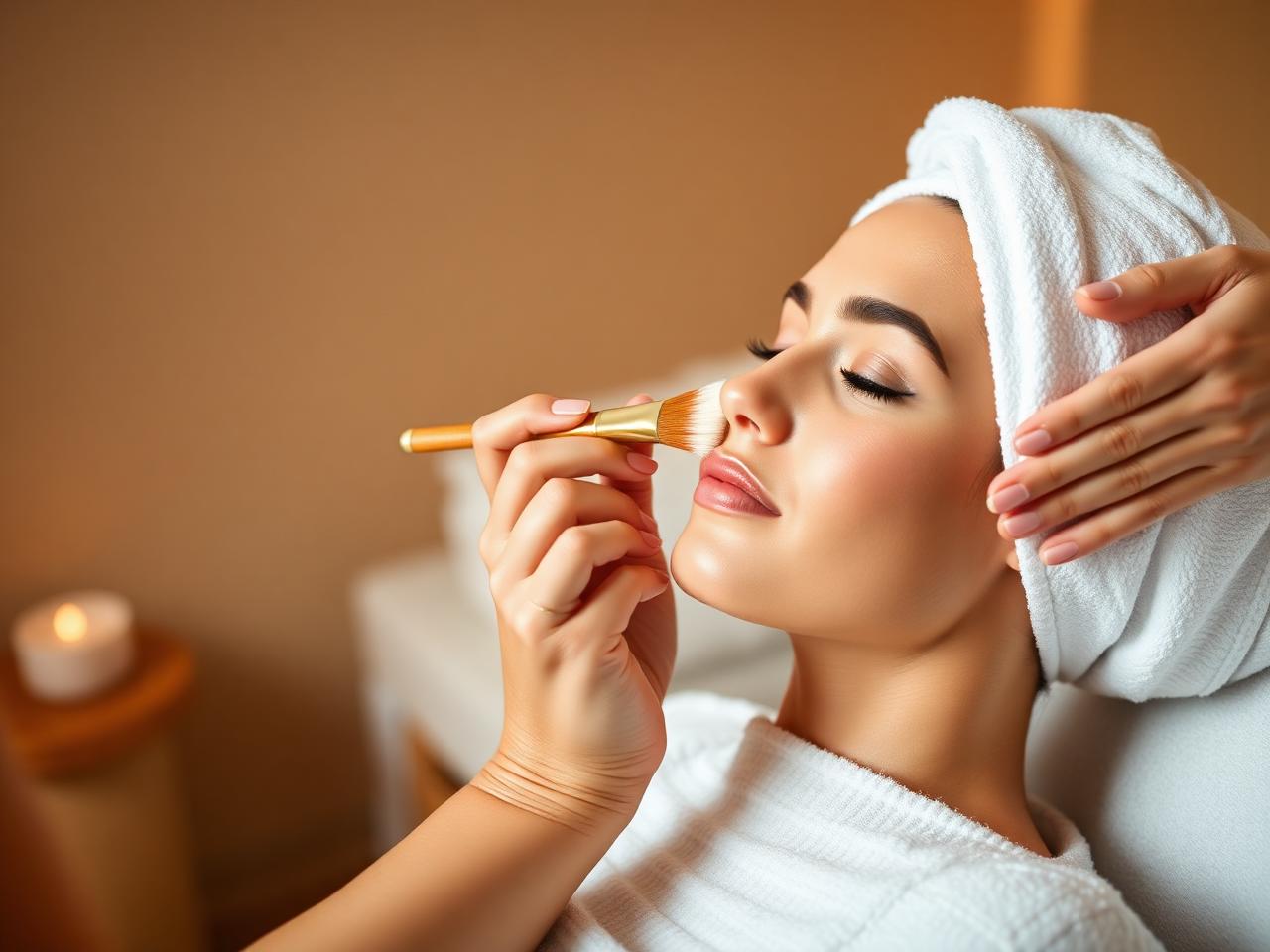 Luxury facial treatment in a spa setting